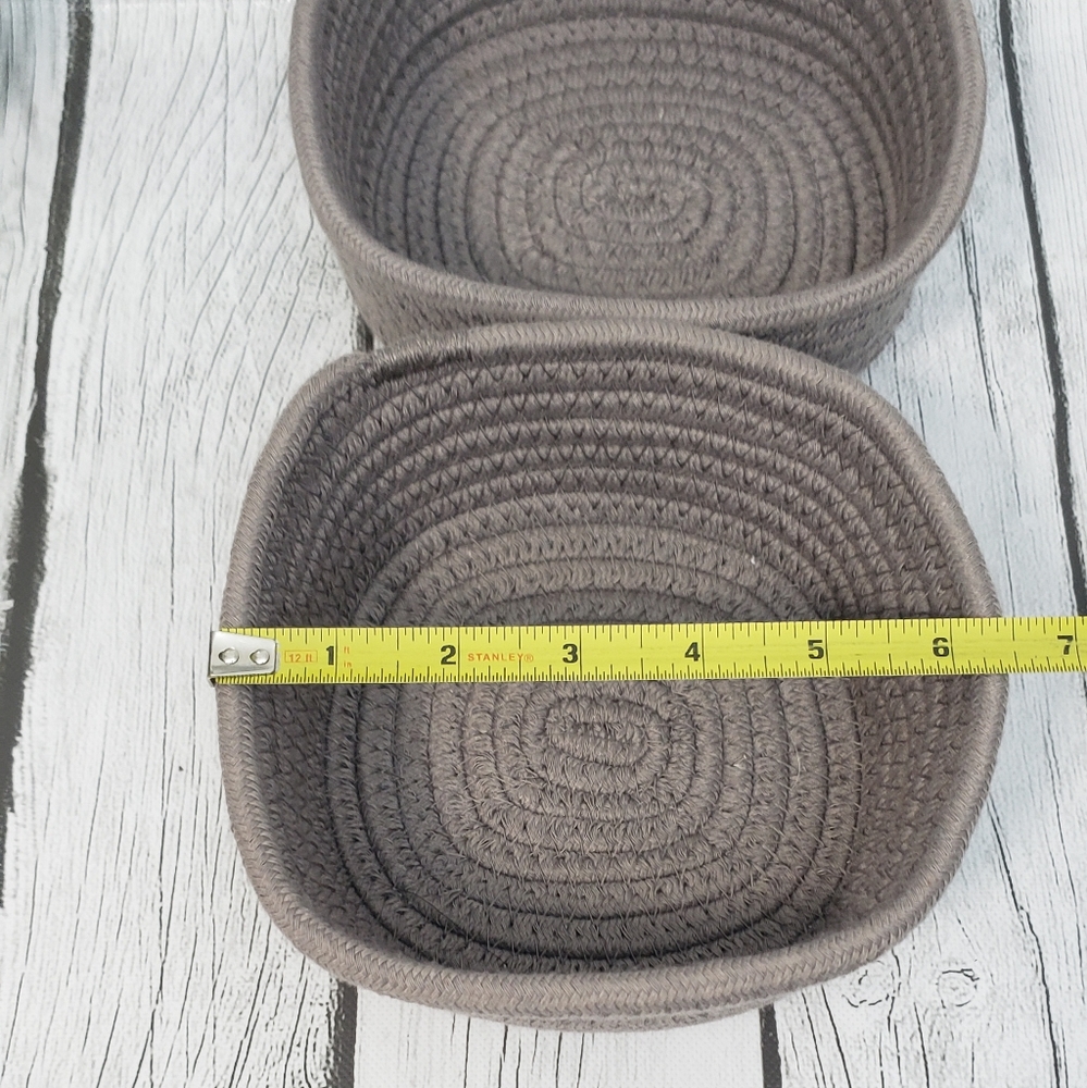 2 Cotton Rope Storage Baskets - Grey - Picture 10 of 11